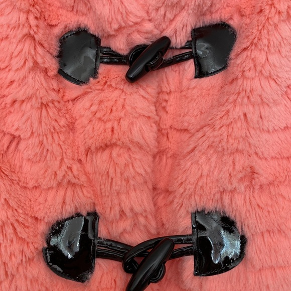 NEW Little Lass Girls Furry Vest Hoodie Size 4T Toddler Orange - Picture 2 of 7